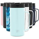 Simple Modern Coffee Mug Insulated Cup with Handle Scout Stainless Steel Travel Tumbler with Lid for Women, Men, 12oz -Seaside