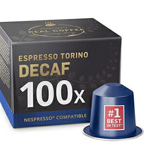 100カフェイン抜きのネスプレッソ互換カプセル-カフェイン抜きのエスプレッソトリノ REAL COFFEE GREAT TASTE. EVERY DAY 100 Decaf Nespresso Compatible Capsules - Decaffeinated Espresso Torino