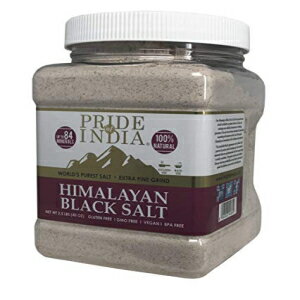 プライド オブ インディア - ヒマラヤ岩塩 - 84 以上の天然ミネラルが豊富 (純粋なヒマラヤ黒塩、極細粉砕 2.5 ポンド瓶) Pride Of India - Himalayan Rock Salt - 84+ Natural Mineral Enriched (Pure Himalayan Black Salt, Extra Fine G