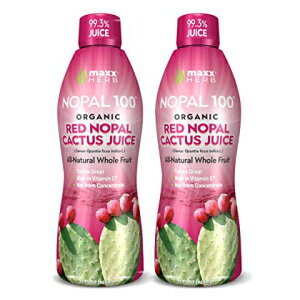 楽天GlomarketMaxx Herb Organic Red Nopal Cactus Juice - for Joint Support, Healthy Digestion, Supports Normal Cholesterol Levels, Vegan, Non-GMO and Gluten Free - 2 Bottles, 32 Oz Each （64 Servings）