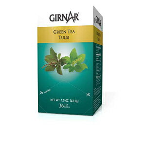ギルナール トゥルシー入り緑茶 (バジルの葉) (36 ティーバッグ) Girnar Green Tea With Tulsi (Basil Leaves) (36 Tea Bag)