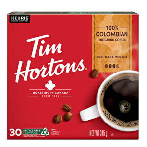 ティムホートンズ コロンビアコーヒー、シングルサーブキューリグ K カップポッド、ダークミディアムロースト、30 個 {カナダから輸入} Tim Hortons Colombian Coffee, Single Serve Keurig K-Cup Pods, Dark Medium Roast, 30 Count {Imported f