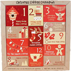 楽天Glomarketクリスマスサンプラーギフト 12日間のコーヒー クリスマスグルメギフトボックスセット フレーバーコーヒー - 友人、家族、会社、同僚、教師への最高のクリスマスプレゼント （コーヒー） Christmas Sampler Gift 12 Days of Coffees Christmas Gourmet Gift