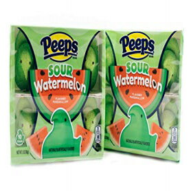 Blair Candy Sour Watermelon Flavored Marshmallow Peeps - 2 Packs of 10 - Gluten Free Marshmallow Candy - Naturally Artificially Flavored