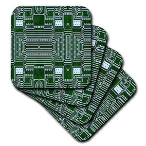 サーキットボードの3dRoseプリントクローズアップ-ソフトコースター、8個セット（CST_204250_2） 3dRose Print of Circuit Board Close Up - Soft Coasters, Set of 8 (CST_204250_2)