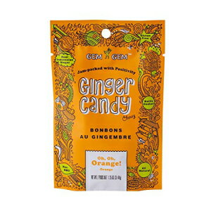 Gem Gem ジンジャー キャンディ チューイー ジンジャー チュー (オレンジ、1.25 オンスの試飲サンプル) Gem Gem Ginger Candy Chewy Ginger Chews (Orange, 1.25oz Tasting Samples) 1