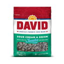 DAVID T[N[ & IjI W{ q}̎APgth[A5.25 IX̍Ė\ȃobO DAVID Sour Cream & Onion Jumbo Sunflower Seeds, Keto Friendly, 5.25 oz Resealable Bag