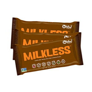 No Whey Foods - ミルクレス チョコレート バー (3 パック) - ビーガン、乳製品フリー、ピーナッツフリー、ナッツフリー、大豆フリー、グルテンフリー No Whey Foods - Milkless Chocolate Bars (3 Pack) - Vegan, Dairy Free, Peanut Free, 1