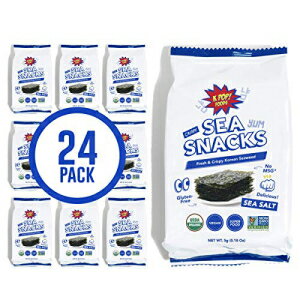 KPOP Foods Seaweed Snacks - 5 grams, Lightly Salted Roasted Seaweed - Korean Snacks, Vegan Snacks, Keto Snacks, Certified Organic, Verified Non-GMO, Gluten Free Snacks (24 Pack)
