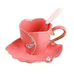 Youmi Coffee Mug Women Girls Sister With Spoon Fashion Rhinestones 10 oz Tea Coffee Cup Mugs Gift for Teacher Coworkers Birthday Christmas Bling (1set Mug Pink)
