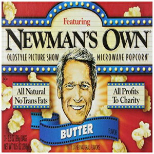 Newman's Own Old Style Picture Show 電子レンジポップコーン、バター、3 個 (1 個パック) Newman's Own Old Style Picture Show Micr..