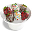 A Gift Inside Golden State Fruit 6 Piece Happy Birthday Chocolate Covered Strawberries