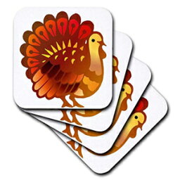 3dRose感謝祭トルコ-ソフトコースター、8個セット（CST_62708_2） 3dRose Thanksgiving Turkey - Soft Coasters, Set of 8 (CST_62708_2)