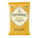Puffworks Honey Organic Peanut Butter Puffs, Plant-Based Protein, USDA Organic, Gluten-Free, Dairy-Free, Non-GMO, Kosher, 3.5 Ounce (Pack of 3)