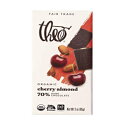 Theo Chocolate Cherry Almond Organic Dark Chocolate Bar, 70% Cacao, 12 Pack | Vegan, Fair Trade