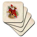 3dRose cst_62169_2AtJnAJl̃T^N[X̃CXg-\tgR[X^[A8Zbg 3dRose cst_62169_2 Illustration of African American Santa Claus-Soft Coasters, Set of 8