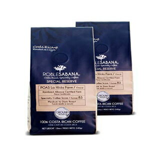Roblesabana Coffee Costa Rican Coffee ROBLESABANA Poas. SCA Specialty Grade - SPECIAL RESERVE - Direct Trade, Rainforest Alliance Certified Farm, Master roasted at origin, Medium to Dark Roast. Whole Bean 12oz (Pack o