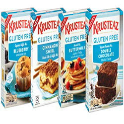 Krusteaz グルテンフリー ミックス バラエティ パック: ブルーベリー マフィン、シナモン クラム ケーキ、ダブル チョコレート ブラウニー、パンケーキ ミックス (4 個セット) Krusteaz Gluten Free Mix Variety Pack: Blueberry Muffin, Cinnamo