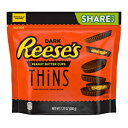 REESE 039 S THINS Dark Chocolate Peanut Butter Cups Candy, Holiday, 7.37 oz Share Bag