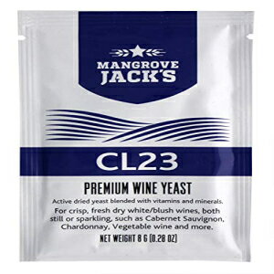 マングローブ ジャックス ワイン酵母 - CL23 8g トリート 23L ドライ ホワイト ブラッシュ スパークリング Mangrove Jack’s Wine Yeast - CL23 8g treats 23L Dry White Blush Sparkling