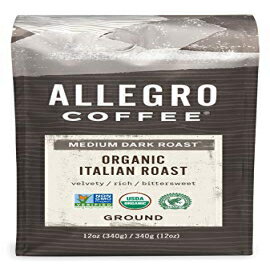 アレグロコーヒーオーガニックイタリアンローストグラウンドコーヒー、12オンス Allegro Coffee Organic Italian Roast Ground Coffee, 12 oz