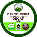 楽天Glomarketピークパフォーマンスオーガニックデカフェコーヒーポッド - 高地USDAオーガニックデカフェコーヒー。ハイメンタルパフォーマンスコーヒー。フェアトレードビーンズ ミディアムロースト シングルサーブ カフェイン抜き。24 カウントカップ Peak Performance Coffee