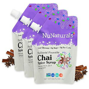 NuNaturals 㥤ѥ̣åסŷʪ١δ̣Իѡ3 ѥå 6.6  NuNaturals Chai Spice Flavored Syrup, Natural Plant Based Sweetener, Sugar-Free, 3 Pack 6.6 oz