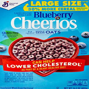 シリアル ブルーベリー チェリオス ブレックファスト シリアル、グルテンフリー、14.2 オンス ボックス Blueberry Cheerios Breakfast Cereal, Gluten Free, 14.2 oz Box