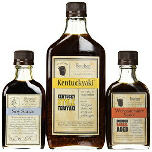 バーボンバレルソース3本セット - ブルーグラス醤油、熟成ウスターソース、ケンタッキー Bundle of 3 - Bourbon Barrel Sauces - Bluegrass Soy Sauce, Aged Worcestershire Sauce and Kentuckyaki