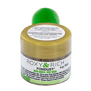 Roxy & Rich フォンダストパウダー食用色素、ネオングリーン、4 グラム Roxy & Rich Fondust Powder Food Color, Neon Green, 4 Grams