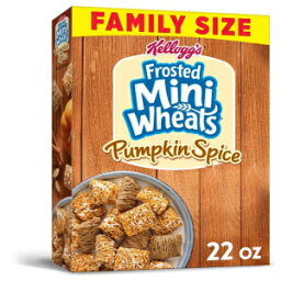 ケロッグフロストミニウィートパンプキンスパイスシリアルファミリーサイズ、22オンス Kelloggs Frosted Mini Wheats Pumpkin Spice Cereal Family Size, 22 oz