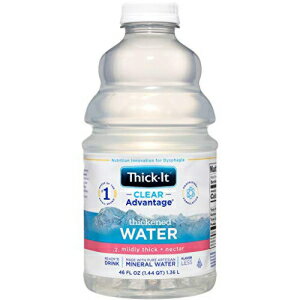 Thick-It AquaCareH2O 飲料濃厚水 - ネクター濃度、46 オンスのボトル ​​(4 個パック) Thick-It AquaCareH2O Beverages Thickened Water - Nectar Consistency, 46 oz Bottle (Pack of 4)