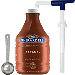 Ghirardelli - 90.4 Ounce Creamy Caramel Sauce Bottle with Ghirardelli Stamped Barista Spoon & Pump