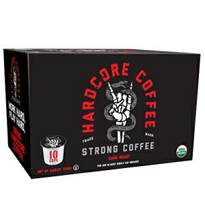楽天Glomarketキューリグ K カップ ブルワー用ハードコア シングルサーブ コーヒー ポッド、高カフェイン、ストロング ロースト、10 個 Hardcore Single Serve Coffee Pods for Keurig K Cup Brewers, High Caffeine, Strong Roast, 10 Count