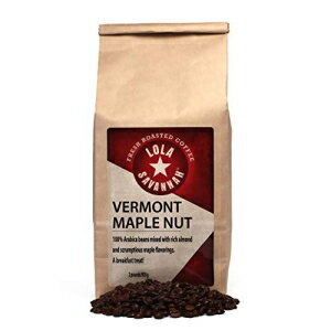 Lola Savannah Vermont Maple Nut Whole Bean Coffee - Arabica Beans Blend Creamy Nutty Flavor with the Sweetness from Maple Syrup, Caffeinated, 2lb Bag