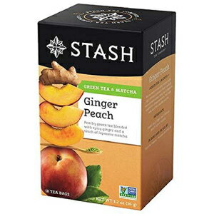 Stash Tea Company, プレミアム、抹茶入りジンジャーピーチグリーンティー、ティーバッグ 18 個、1.2 オンス (36 g) - 2 個 Stash Tea Company, Premium, Ginger Peach Green Tea with Matcha, 18 Tea Bags, 1.2 oz (36 g) - 2pcs