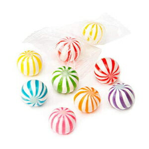 Sassy Spheres ストライプ プチ キャンディ ボール - 5LB バッグ (グリーン) Sassy Spheres Striped Petite Candy Balls - 5LB Bag (Green) 1