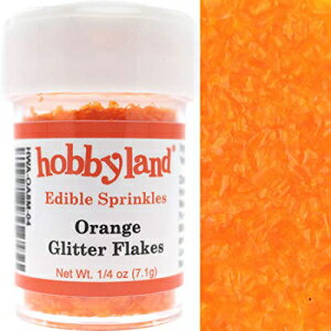 ホビーランド エディブル スプリンクル (オレンジ エディブル グリッター フレーク、1/4 オンス) Hobbyland Edible Sprinkles (Orange Edible Glitter Flakes, 1/4 oz)