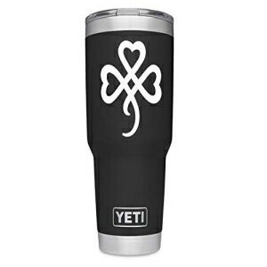 ViaVinyl Shamrock heart design. Perfect Irish gift! Great for Yeti and RTic tumbler cups and mugs, iPhone cell phones, Macbook Laptops, car and truck windows and more! (White, 3")