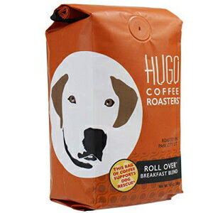 ヒューゴ コーヒー グラウンド ロールオーバー ブレックファスト ブレンド コーヒー、明るく遊び心あふれる甘いテイスティングノート | ヒューゴは犬の救助をサポート (12 オンス) Hugo Coffee Ground Roll Over Breakfast Blend Coffee with Bright