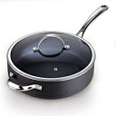 Cooks Standard 00346 5 QT Hard Anodized Nonstick Deep Saute pan with Lid, Black