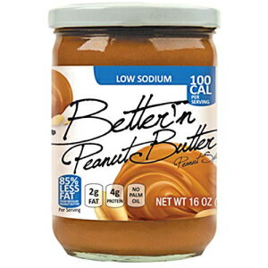 Better N ピーナッツバター 低ナトリウム、低脂肪ピーナッツ スプレッド、16 オンス Better N Peanut Butter Low Sodium Low Fat Peanut Spread, 16 oz