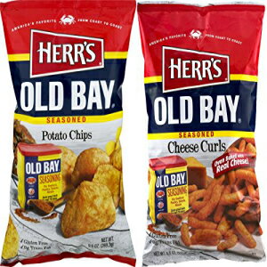 Herr's Foods Inc. Herr's Old Bay Seasoned Potato Chips & Old Bay Seasoned Cheese Curls Variety Pack (2 Bags)