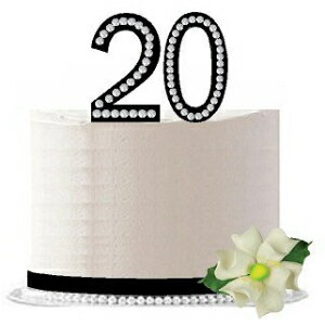 ナンバー 20 ラインストーン ブリンブリン 20 歳の誕生日/記念日 スパークル ケーキ デコレーション トッパー CakeSupplyShop Number 2..