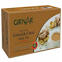 無糖（砂糖を減らしたもの）、Girnar Instant Chai（Tea）プレミックスと生姜無糖、10袋パック Unsweetened (Reduced Sugar), Girnar Instant Chai (Tea) Premix With Ginger Unsweetened, 10 Sachet Pack