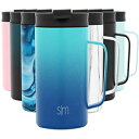 Simple Modern Coffee Mug Insulated Cup with Handle Scout Stainless Steel Travel Tumbler with Lid for Women, Men, 12oz Ombre: Pacific Dream