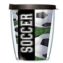 Signature Tumblers Soccer Wrap on Soccer Balls 22 Ounce Double-Walled Travel Tumbler Mug with Black Easy Sip Lid