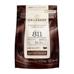 Callebaut ベルギー ダーク クーベルチュール チョコレート セミスイート カレ、54.5% - 5.5 ポンド Callebaut Belgian Dark Couverture Chocolate Semisweet Callets, 54.5% - 5.5 Lbs