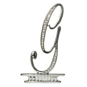 アイビーレーンデザインモノグラムクリスタルケーキトップレターG、シルバー、3インチ Ivy Lane Design Monogram Crystal Cake Top Letter G, Silver, 3-Inch