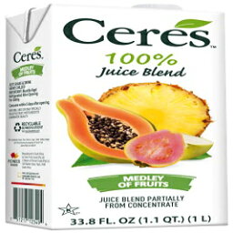 Ceres 100% All Natural Pure Fruit Juice Blend, Medley of Fruits - Gluten Free, Rich in Vitamin C, No Added Sugar or Preservatives, Cholesterol Free - 33.8 FL OZ (Pack of 12)